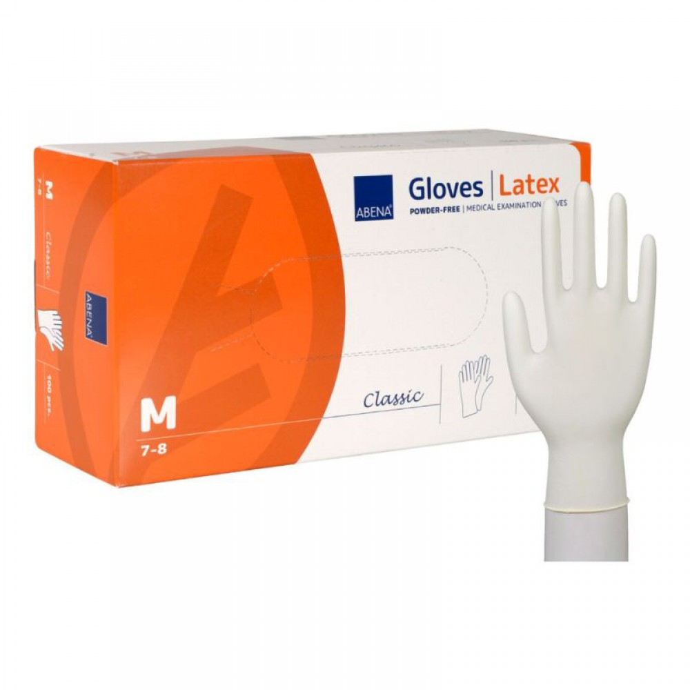 ABENA Classic 100 Εξεταστικά Γάντια Latex Χωρίς Πούδρα - Medium