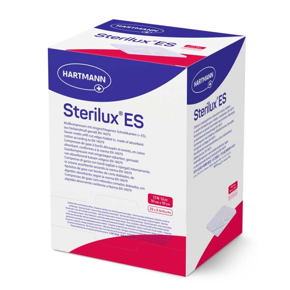 Sterilux ES Αποστειρωμένη Βαμβακερή Γάζα Υψηλής Απορροφητικότητας 10x10 (25*2τεμ)