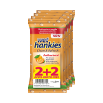 Wet Hankies Μαντηλάκια 2+2 Δώρο - Πορτοκαλί(Πορτοκάλι)